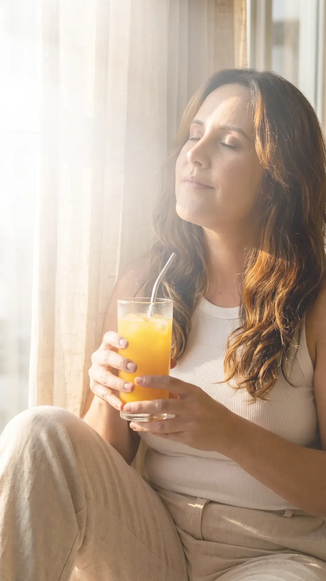 Monica em um momento de presença e quietude